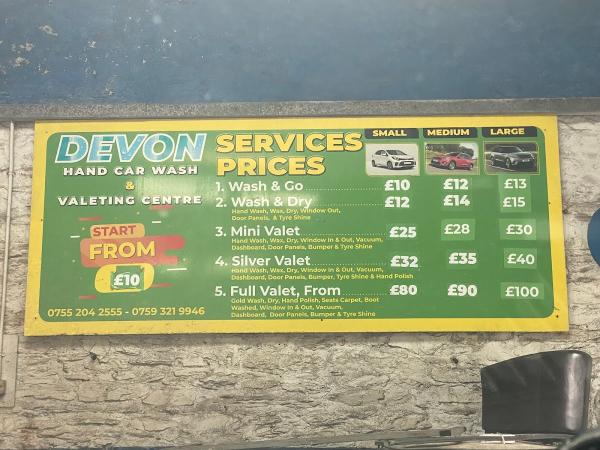 Devon Hand Car Wash and Valeting Centre