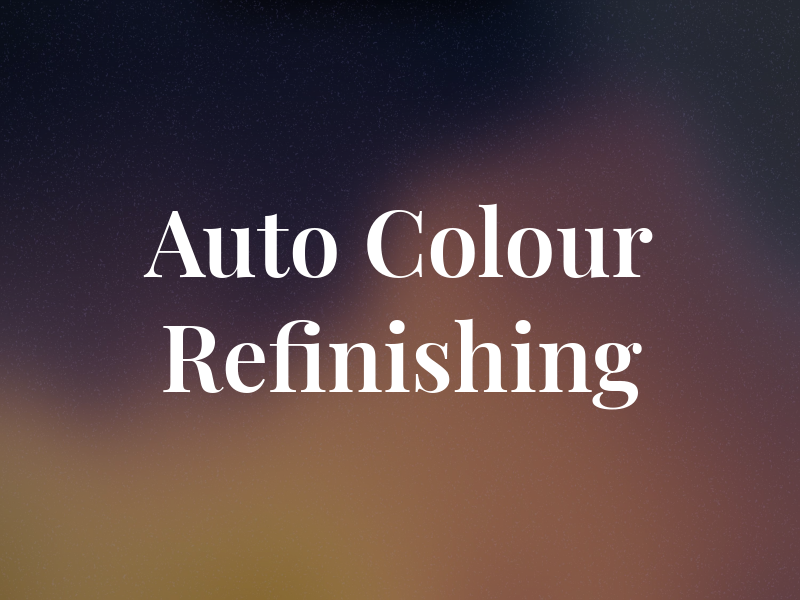 Auto Colour Refinishing