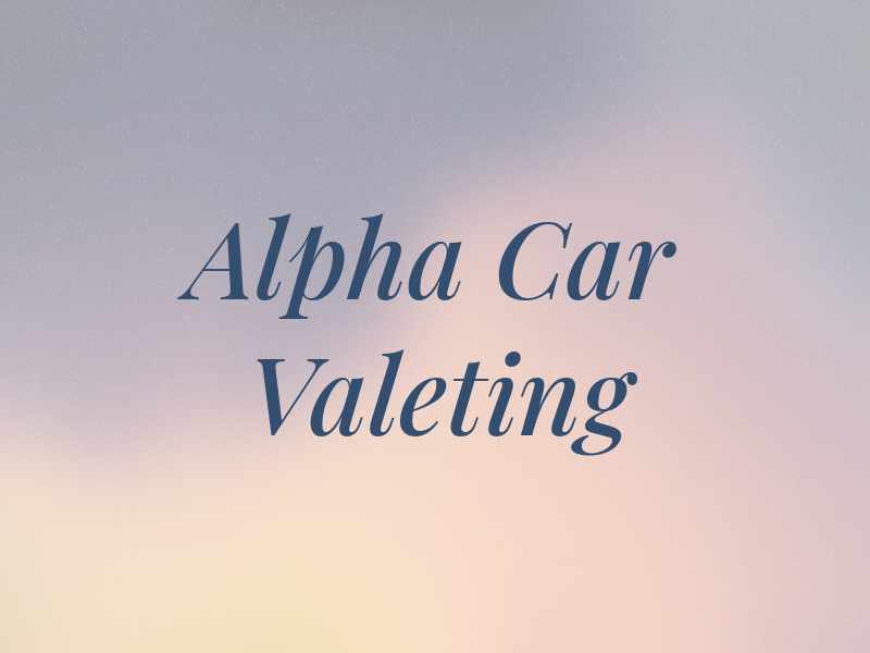 Alpha Car Valeting