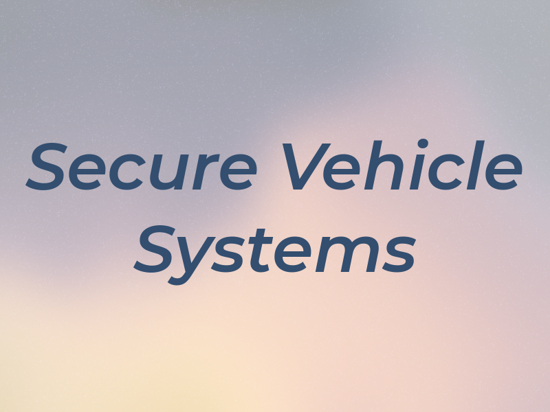 Secure Vehicle Systems Ltd
