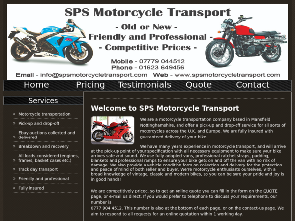 SPS Motorcycle Transport