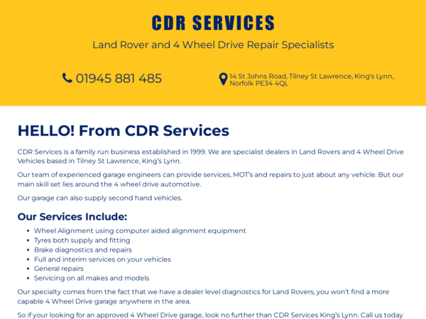 CDR Services Limited